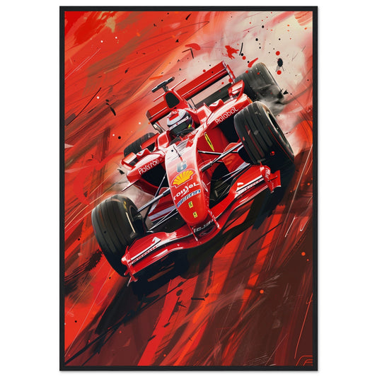 Poster Formule 1 Ferrari ( 70x100-cm-Bois-noir)