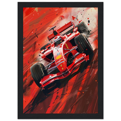 Poster Formule 1 Ferrari ( 21x29.7-cm-Bois-noir)