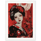 Poster Geisha Rouge ( 45x60-cm-Bois-blanc)