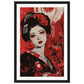 Poster Geisha Rouge ( 30x45-cm-Bois-noir)