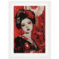 Poster Geisha Rouge ( 21x29.7-cm-Bois-blanc)