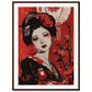 Poster Geisha Rouge ( 60x80-cm-Bois-foncé)