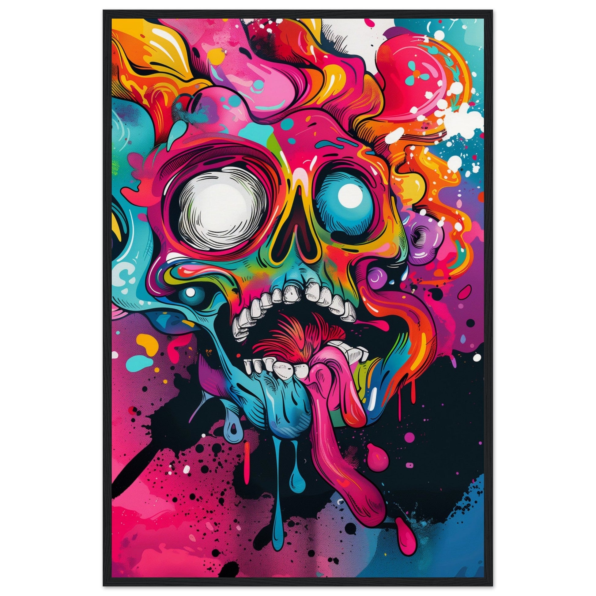 Poster Graffiti ( 60x90-cm-Bois-noir)