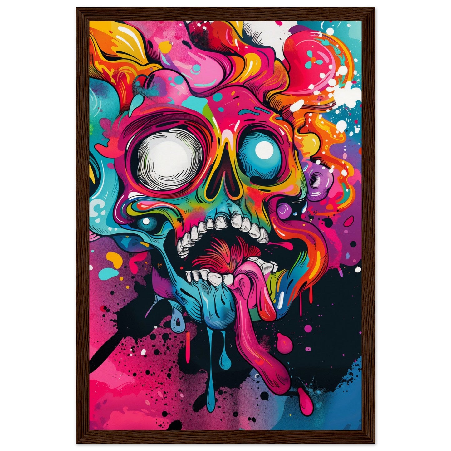 Poster Graffiti ( 30x45-cm-Bois-foncé)