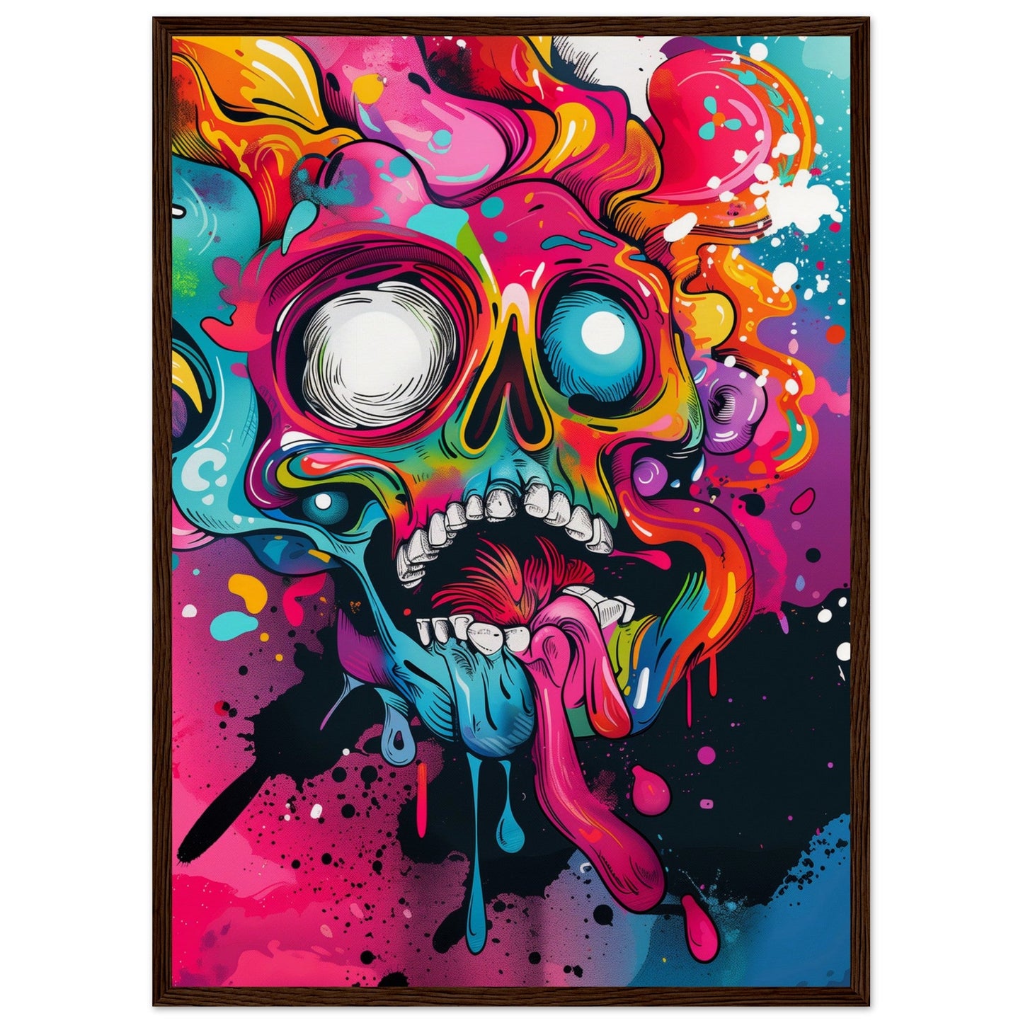 Poster Graffiti ( 50x70-cm-Bois-foncé)