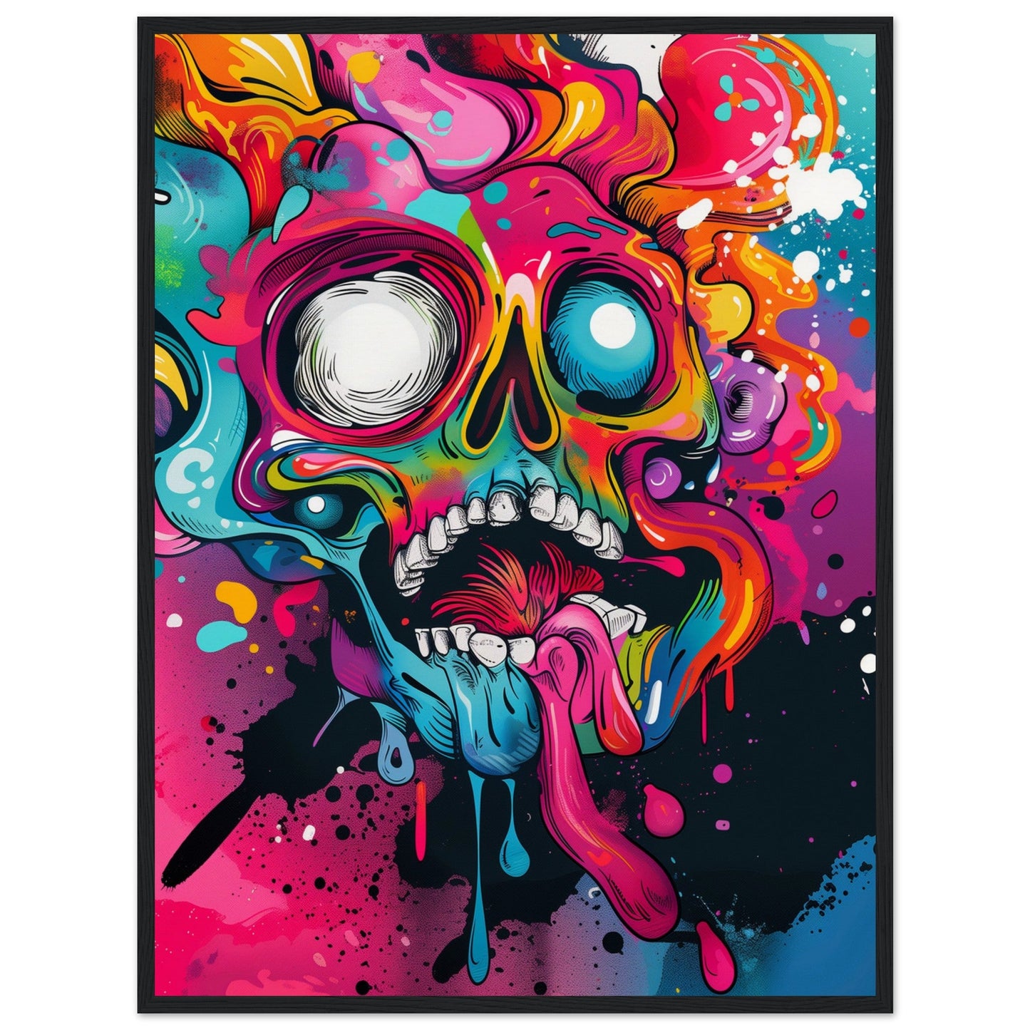 Poster Graffiti ( 60x80-cm-Bois-noir)