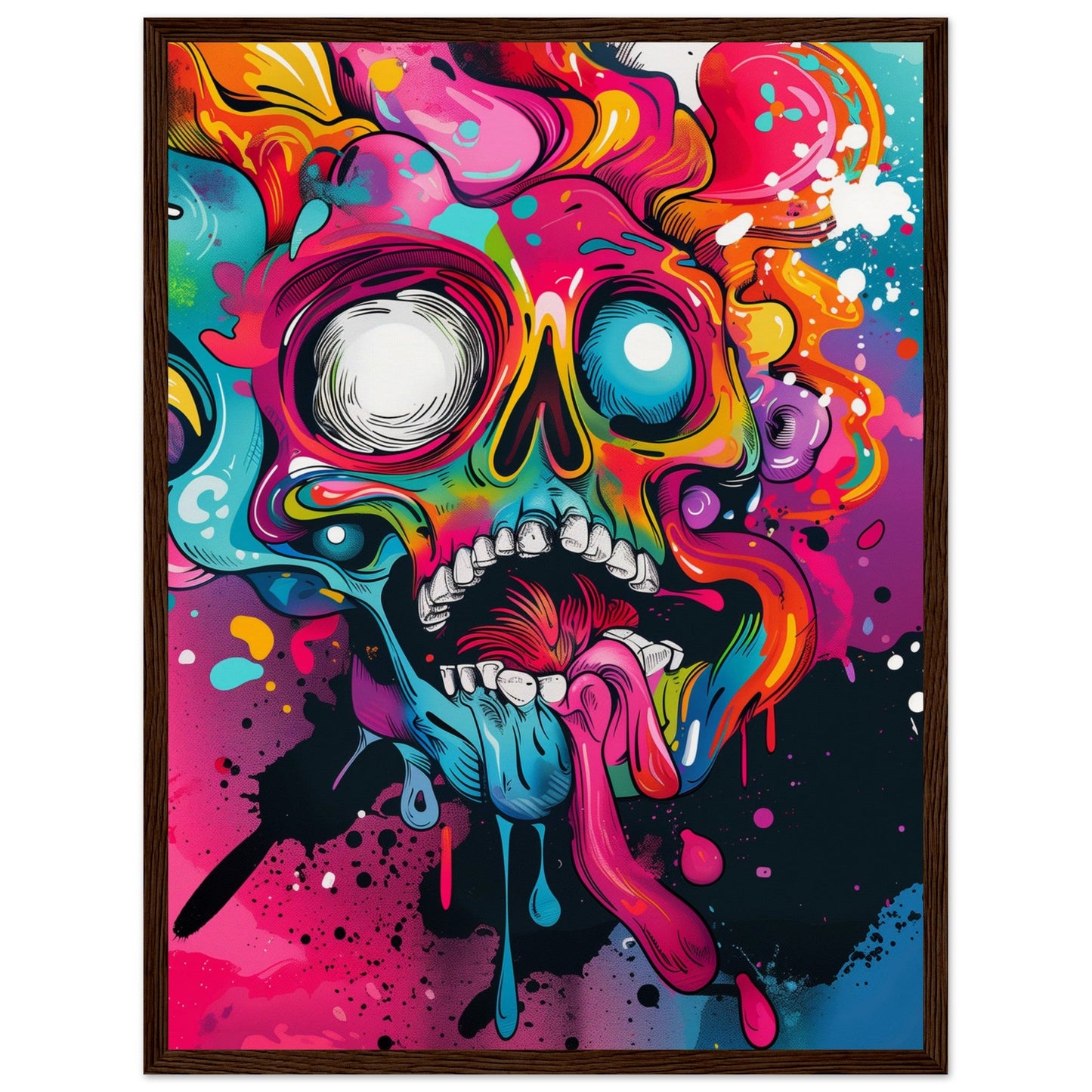 Poster Graffiti ( 45x60-cm-Bois-foncé)