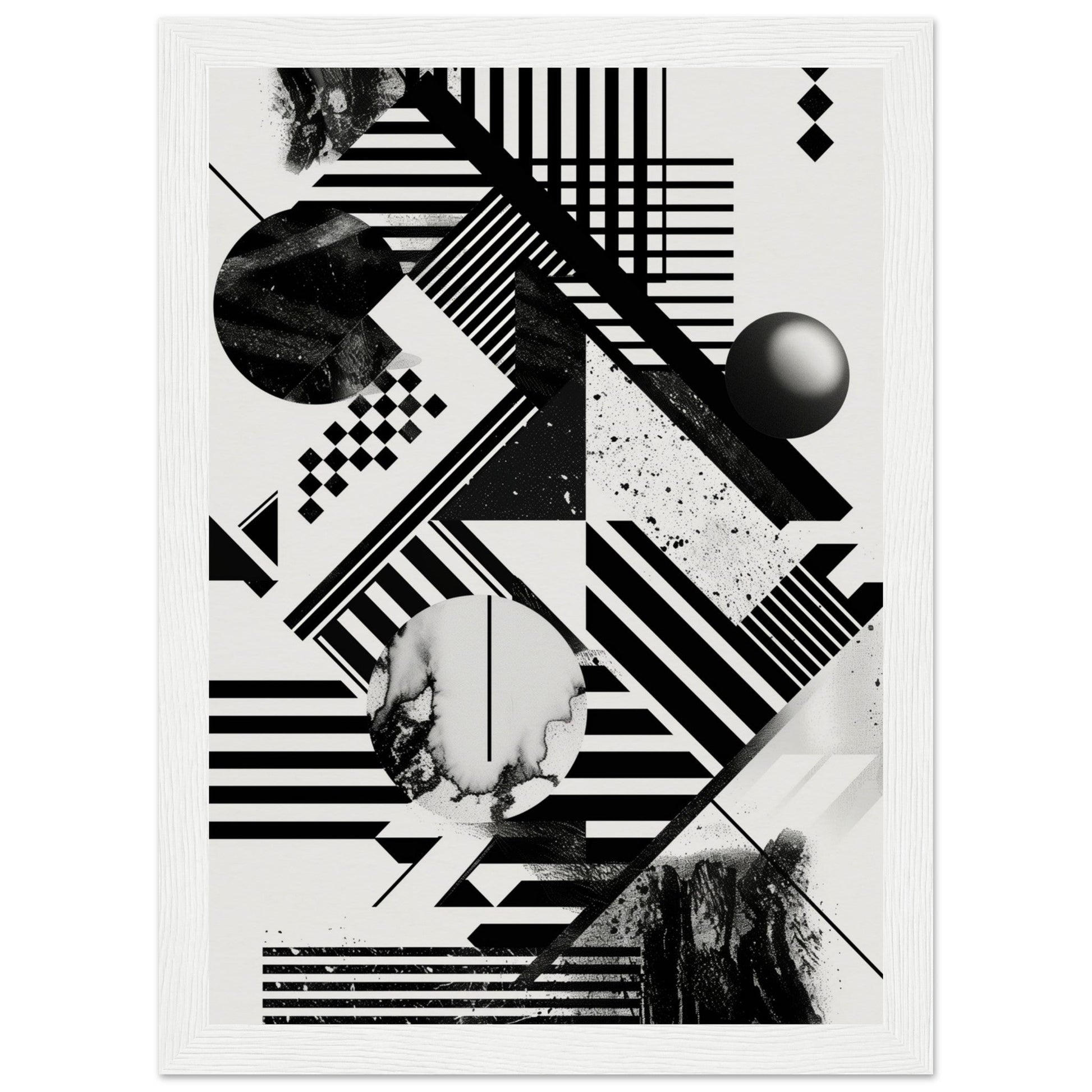 Poster Graphique Noir et Blanc ( 21x29.7-cm-Bois-blanc)