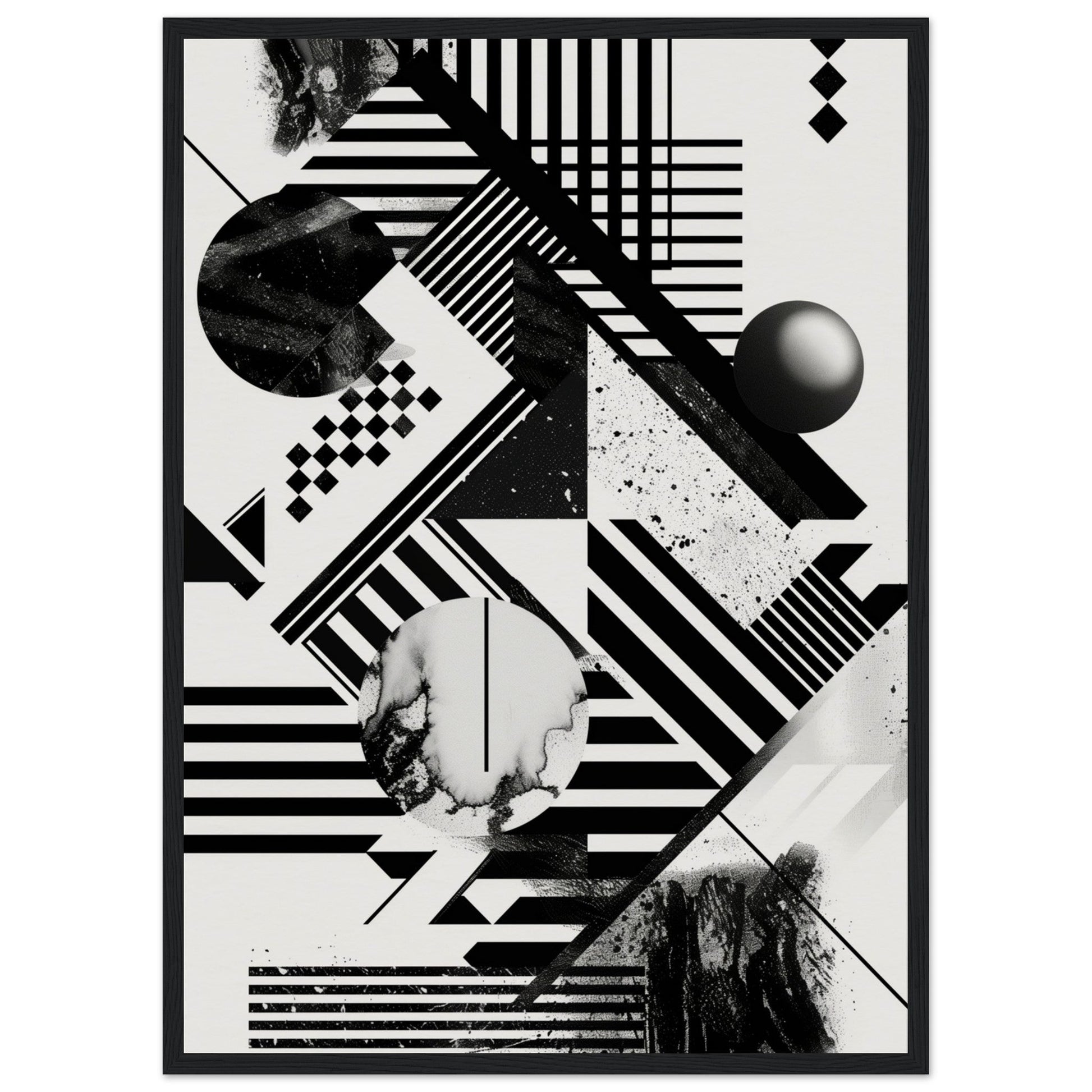 Poster Graphique Noir et Blanc ( 50x70-cm-Bois-noir)