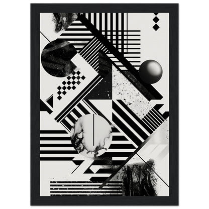 Poster Graphique Noir et Blanc ( 21x29.7-cm-Bois-noir)