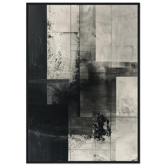 Poster Gris ( 70x100-cm-Bois-noir)