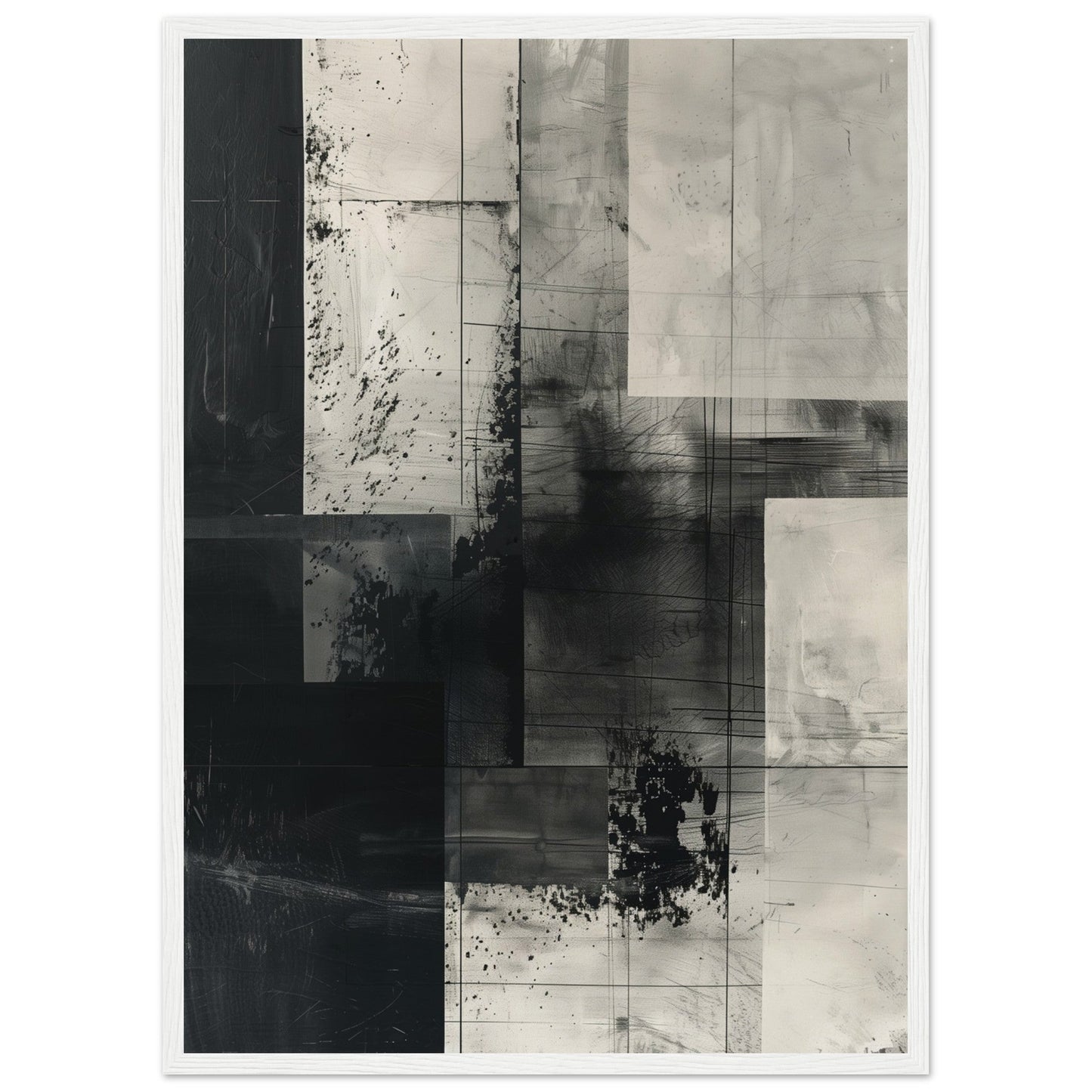 Poster Gris ( 50x70-cm-Bois-blanc)