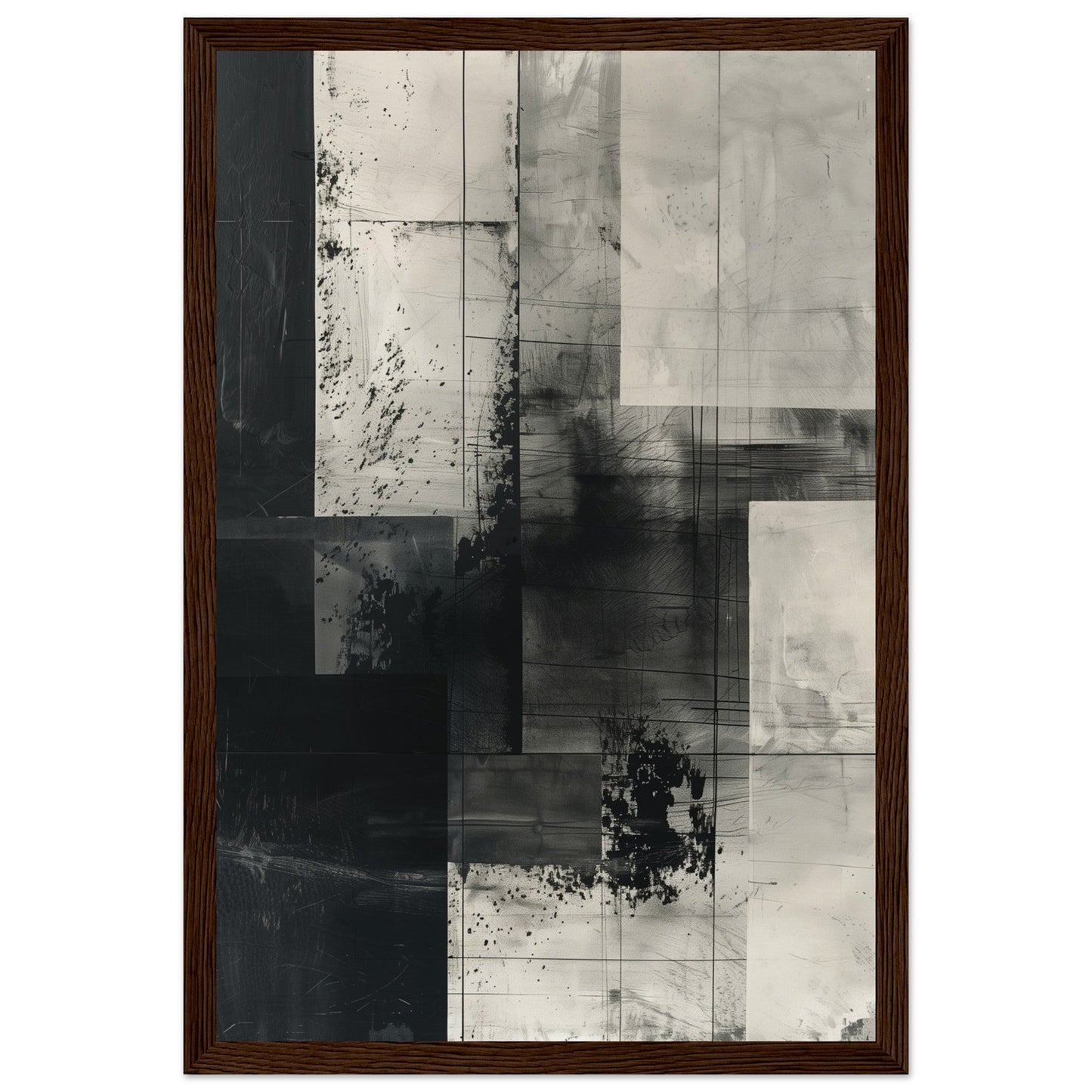 Poster Gris ( 30x45-cm-Bois-foncé)