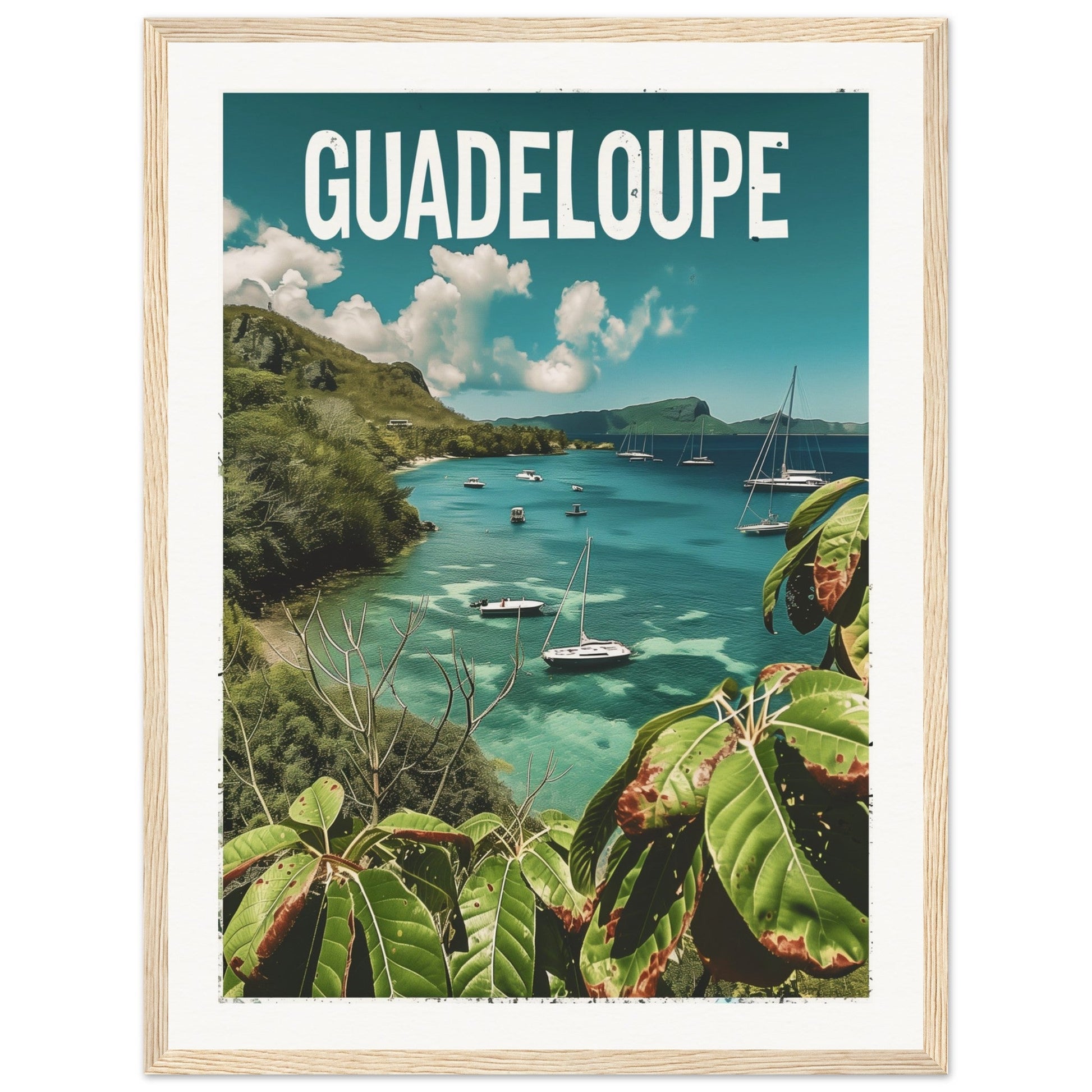 Poster Guadeloupe ( 45x60-cm-Bois-clair)