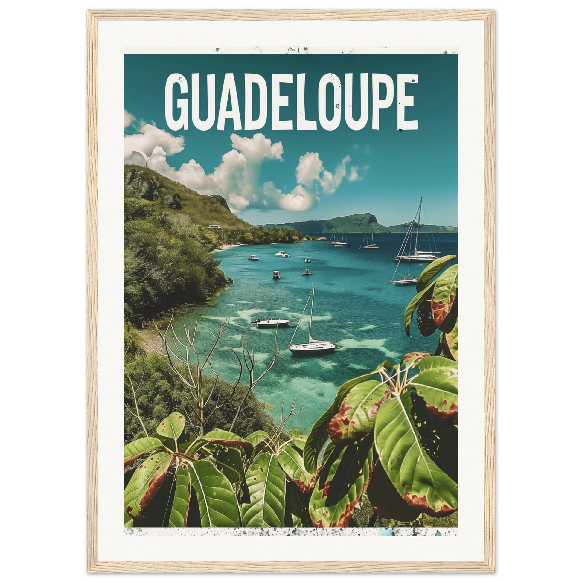 Poster Guadeloupe ( 50x70-cm-Bois-clair)