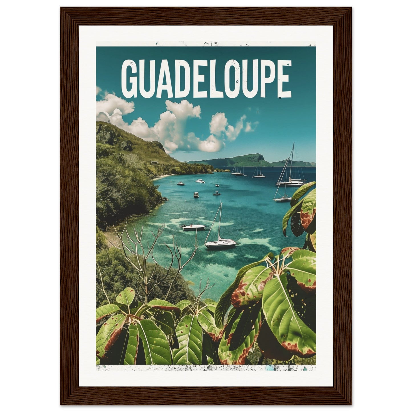 Poster Guadeloupe ( 21x29.7-cm-Bois-foncé)