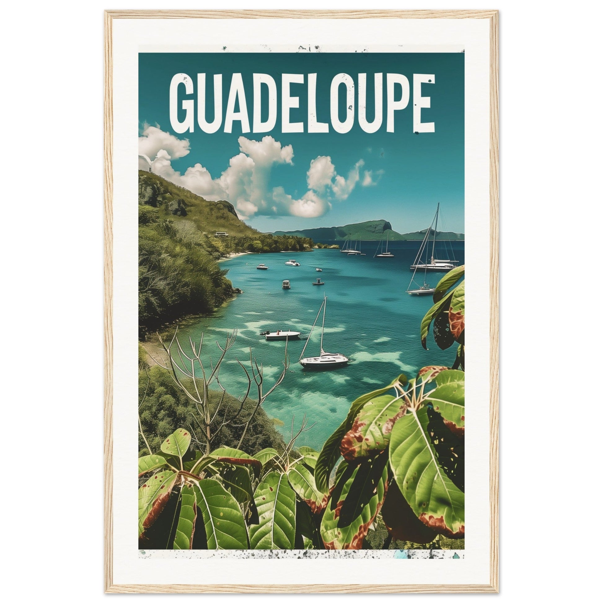 Poster Guadeloupe ( 60x90-cm-Bois-clair)