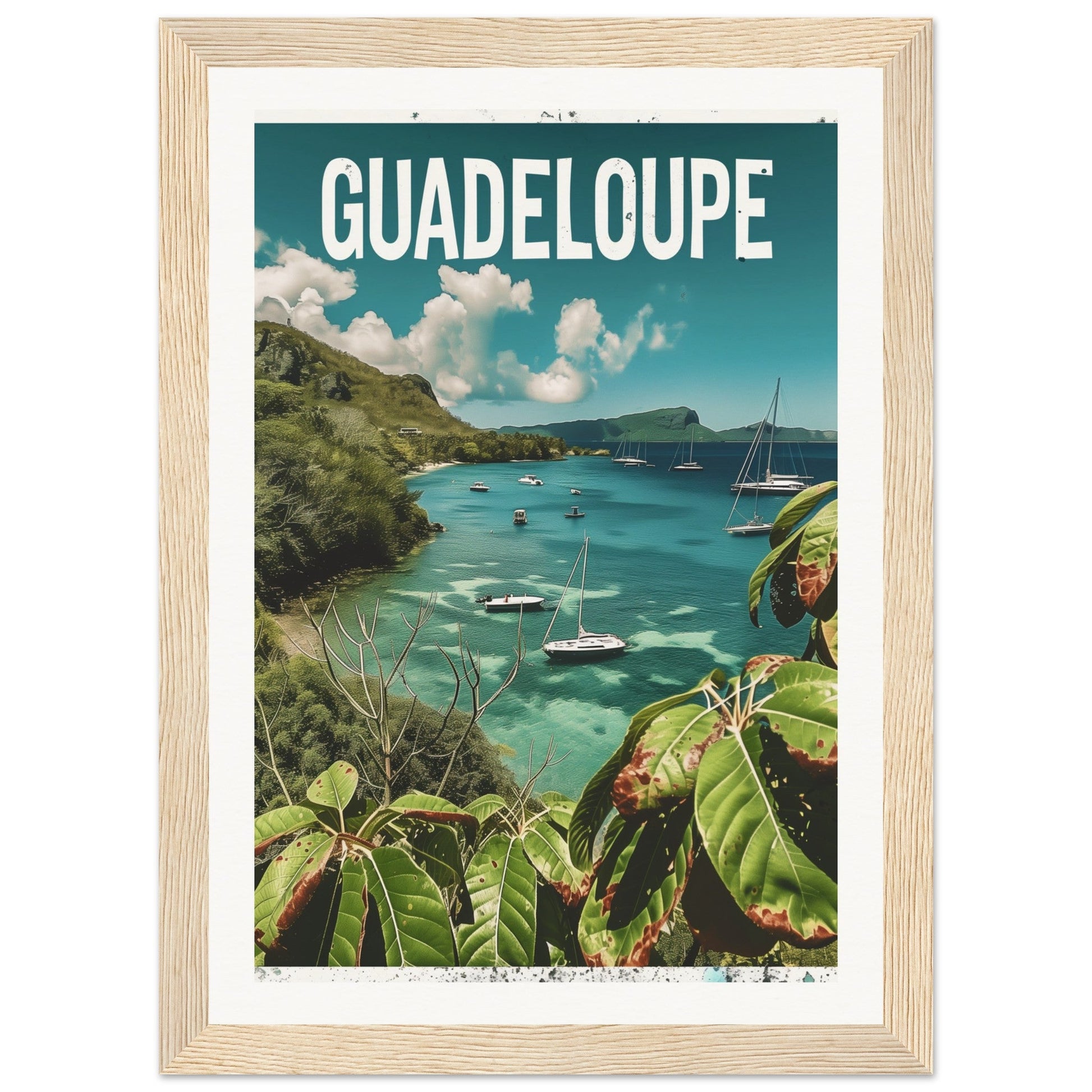 Poster Guadeloupe ( 21x29.7-cm-Bois-clair)