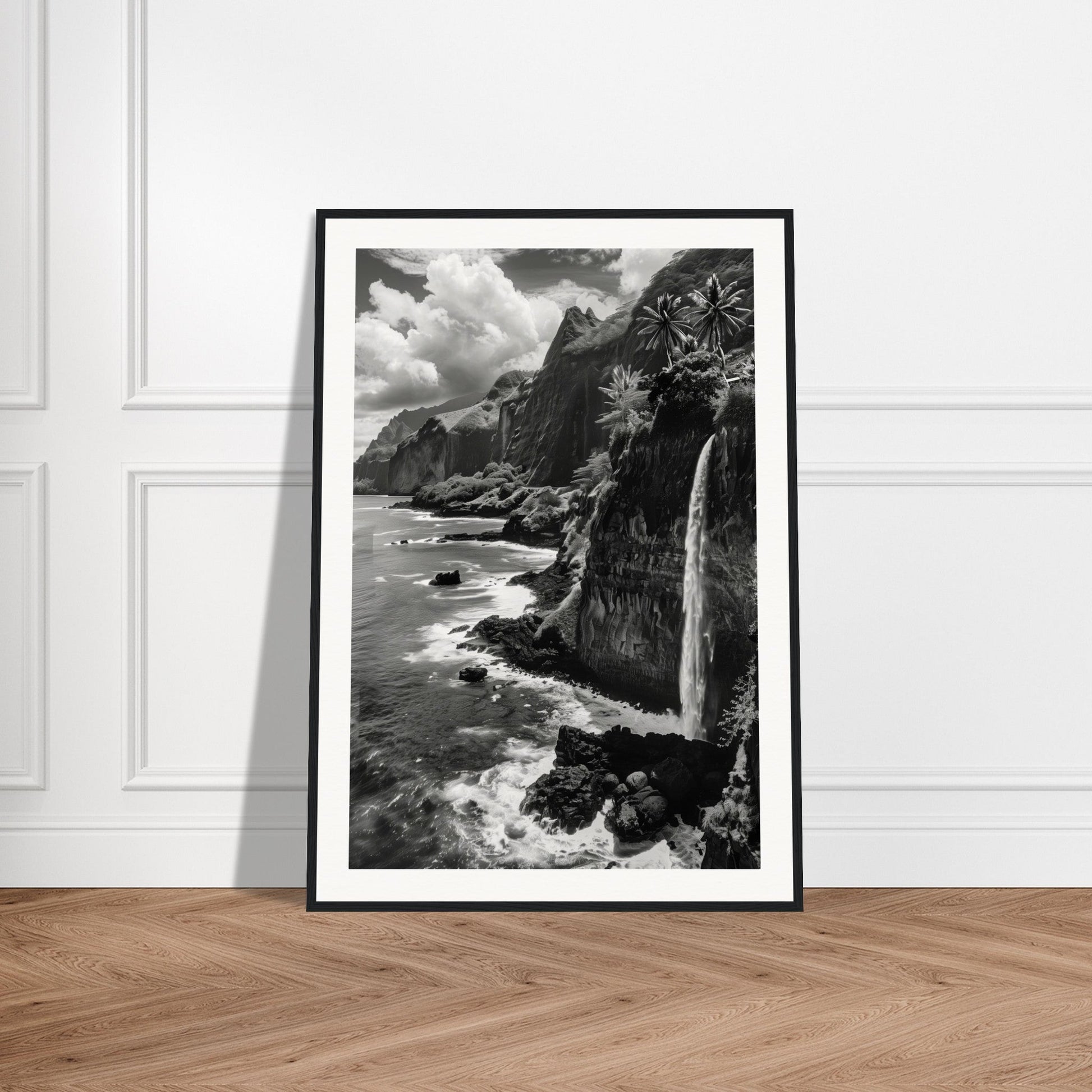 Poster Île de la Réunion Noir et Blanc ( )