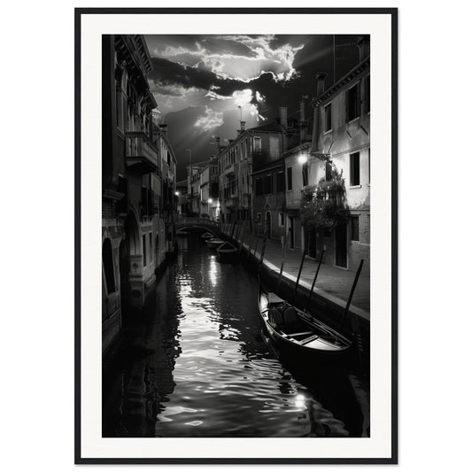 Poster Italie Noir Et Blanc ( 70x100-cm-Bois-noir)