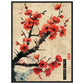 Poster Japonais Cerisier en Fleurs ( 60x80-cm-Bois-noir)