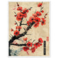 Poster Japonais Cerisier en Fleurs ( 60x80-cm-Bois-blanc)