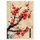 Poster Japonais Cerisier en Fleurs ( 70x100-cm-Bois-blanc)