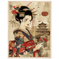 Poster Japonais Culture ( 60x80-cm-Bois-clair)