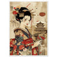 Poster Japonais Culture ( 70x100-cm-Bois-blanc)