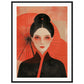 Poster Japonais Portrait ( 60x80-cm-Bois-noir)