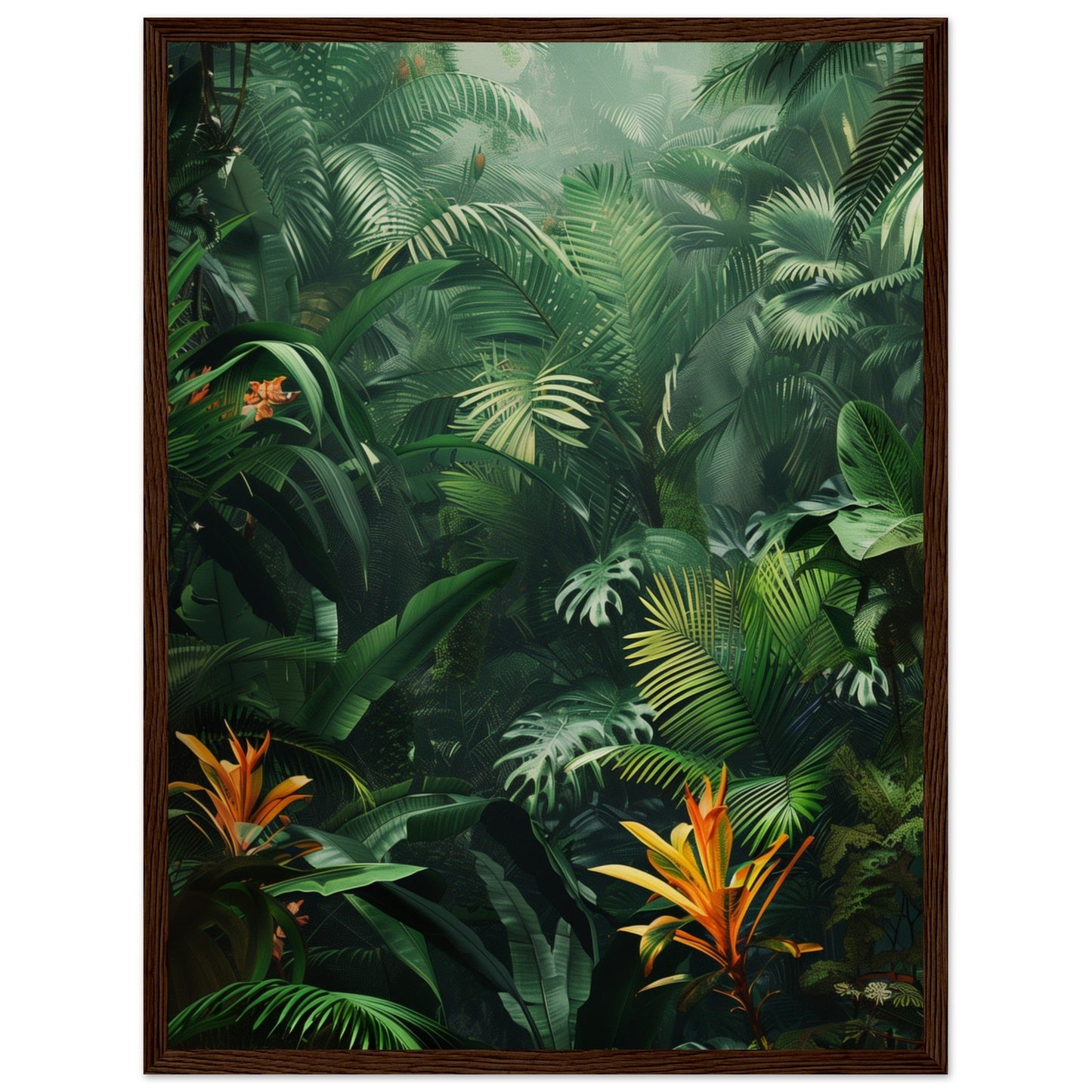 Poster Jungle ( 45x60-cm-Bois-foncé)