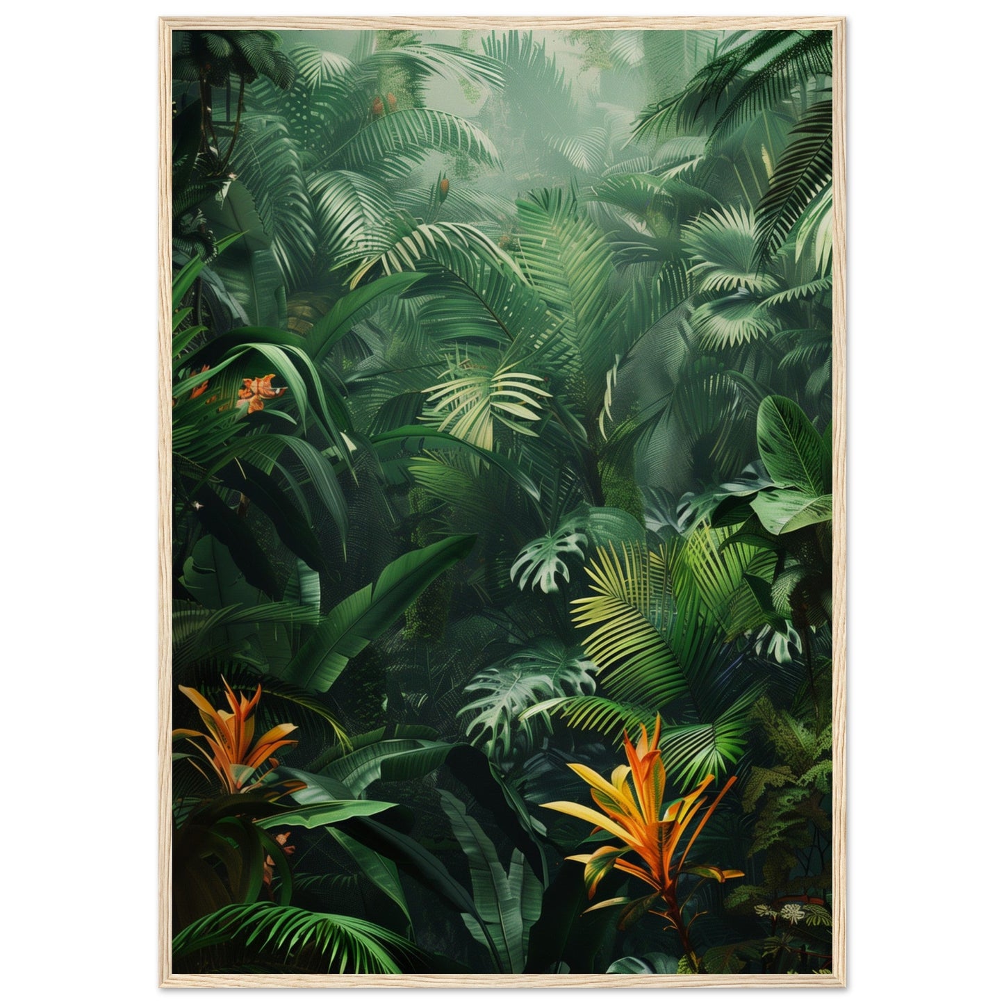 Poster Jungle ( 70x100-cm-Bois-clair)