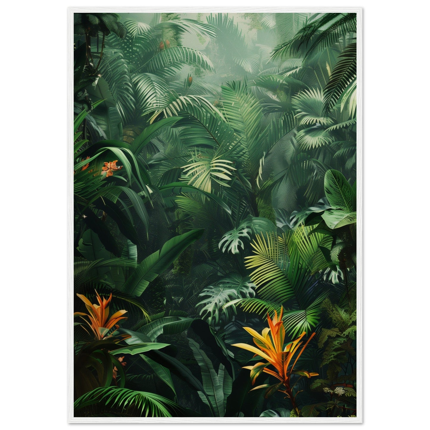 Poster Jungle ( 70x100-cm-Bois-blanc)