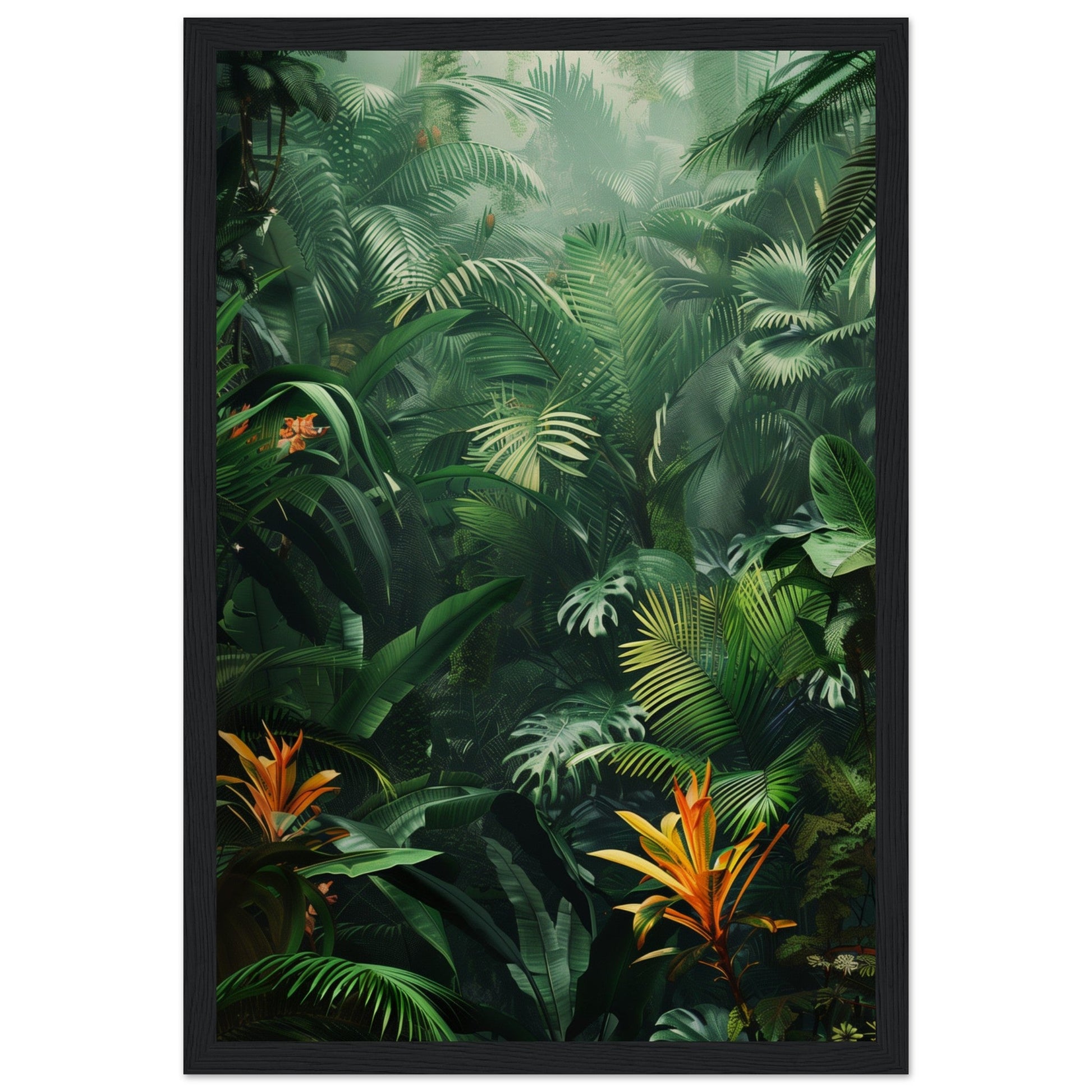 Poster Jungle ( 30x45-cm-Bois-noir)