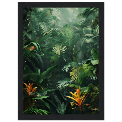 Poster Jungle ( 21x29.7-cm-Bois-noir)