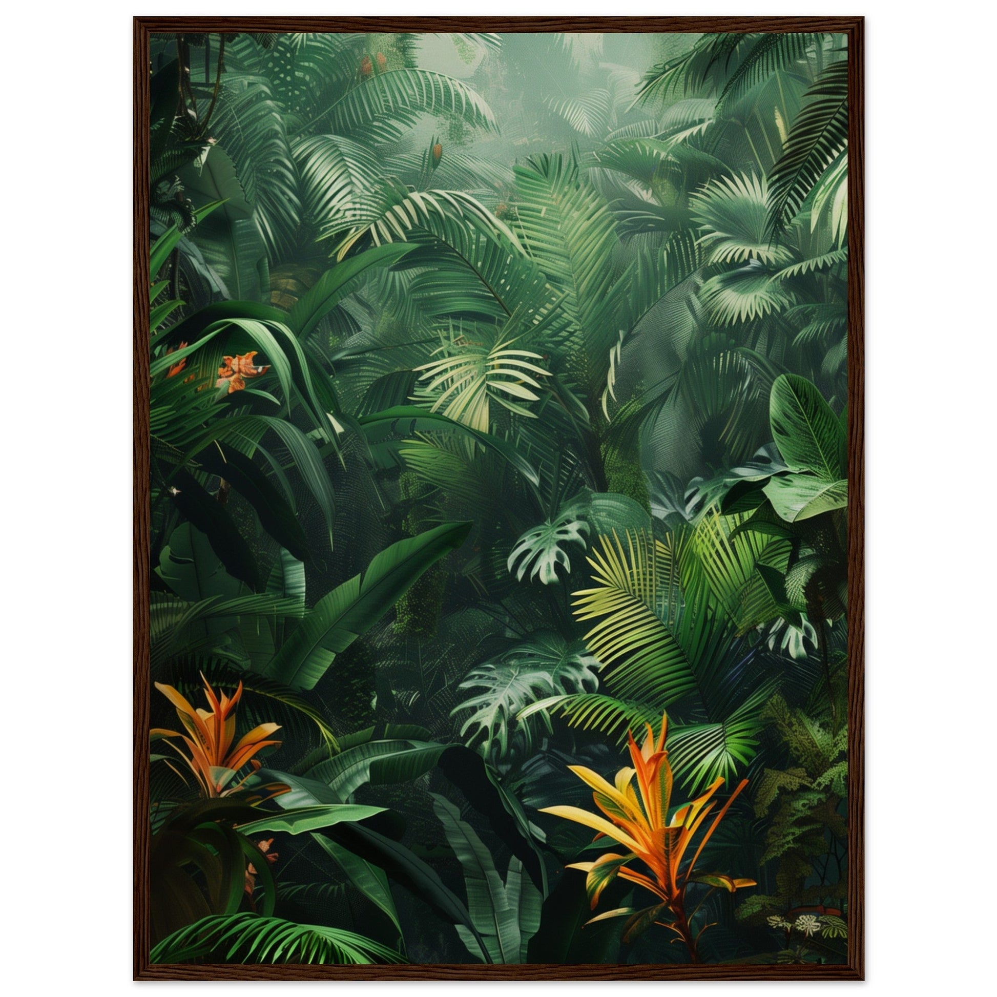 Poster Jungle ( 60x80-cm-Bois-foncé)