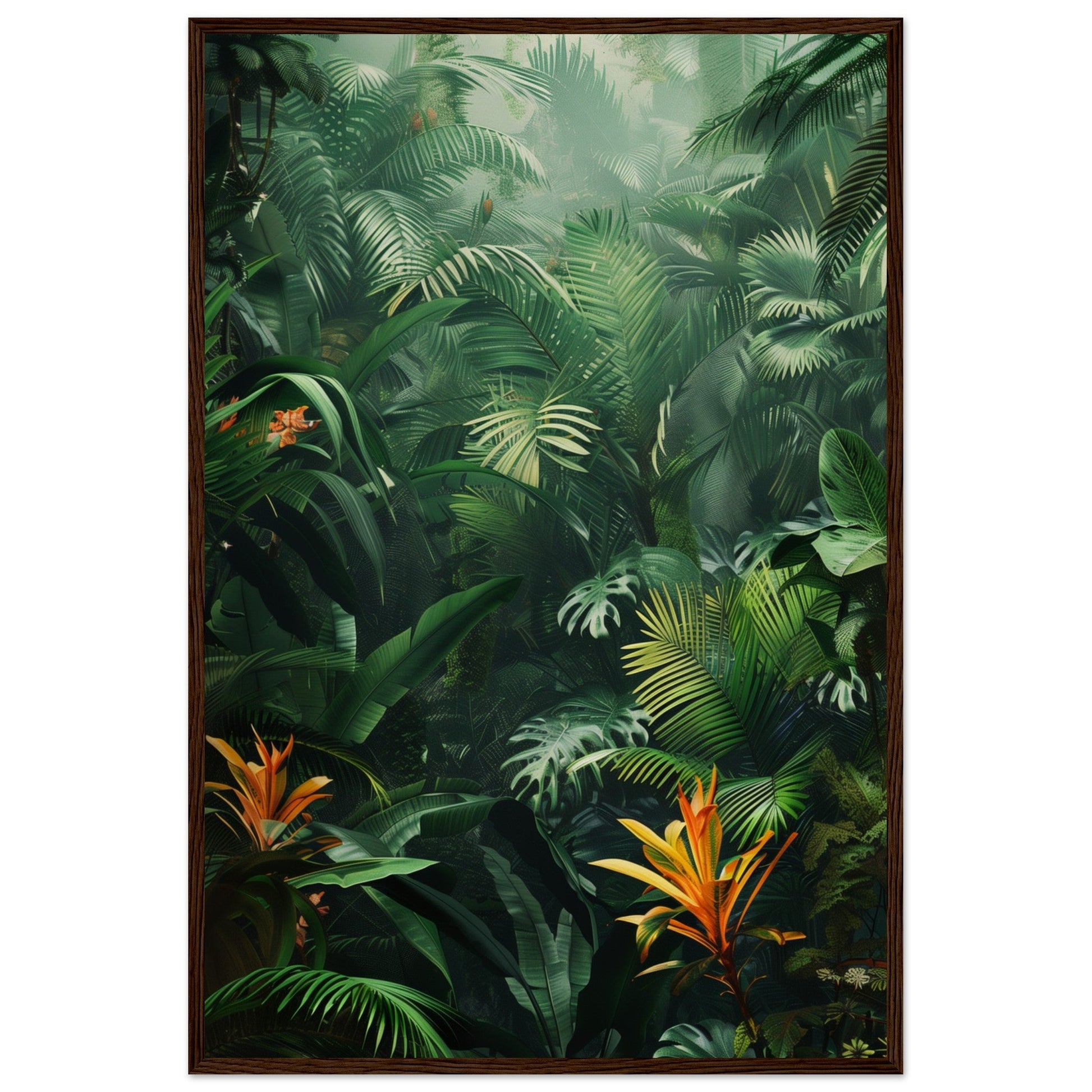 Poster Jungle ( 60x90-cm-Bois-foncé)