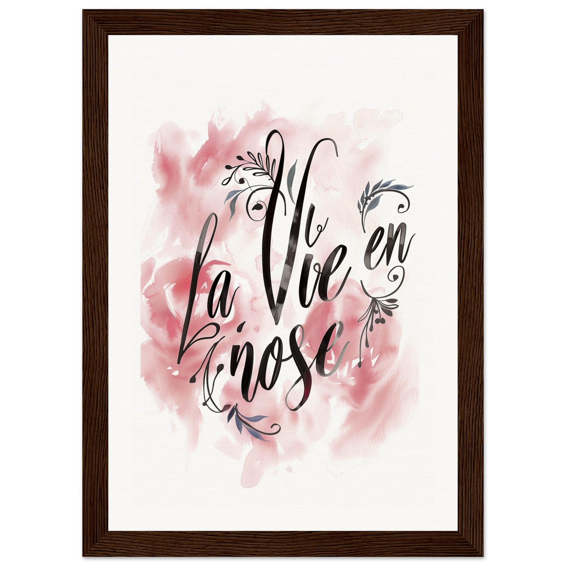 Poster La Vie En Rose ( 21x29.7-cm-Bois-foncé)