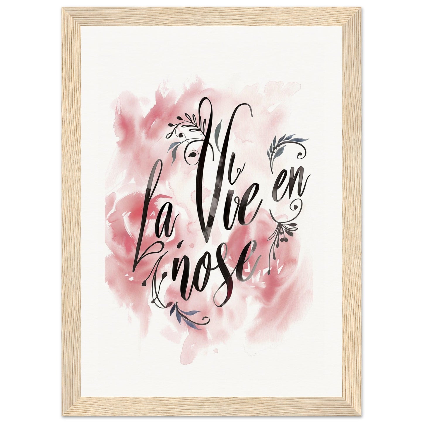 Poster La Vie En Rose ( 21x29.7-cm-Bois-clair)