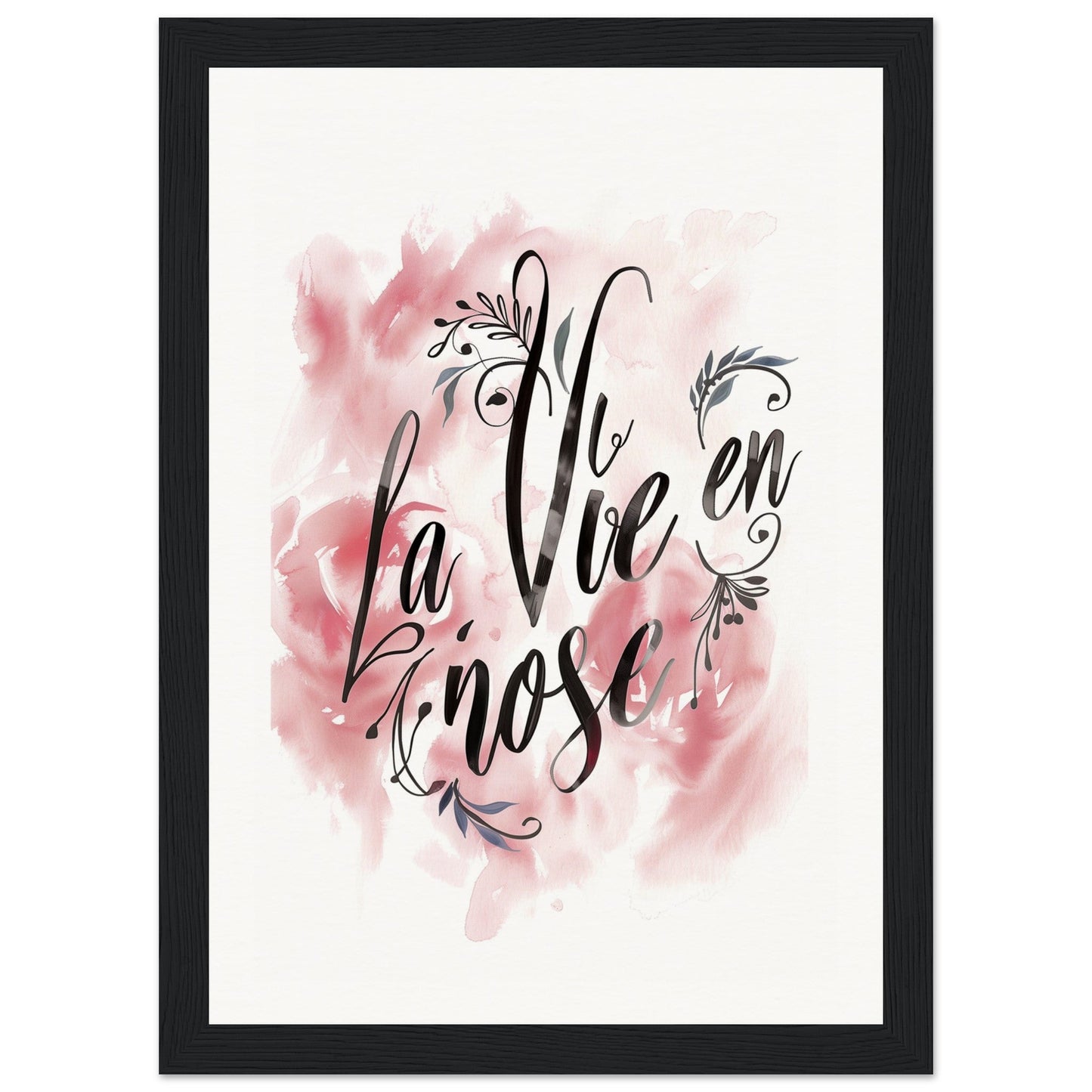 Poster La Vie En Rose ( 21x29.7-cm-Bois-noir)