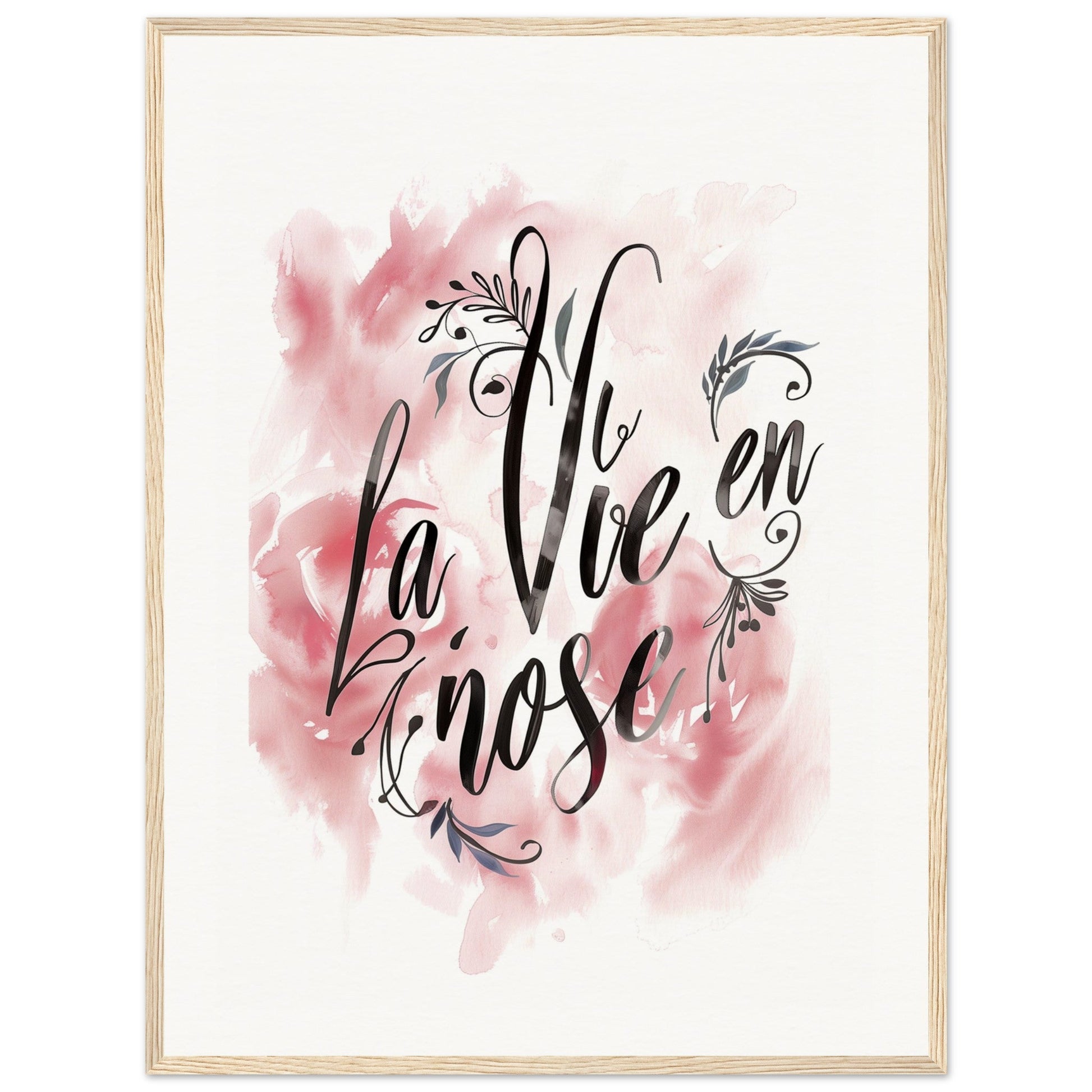 Poster La Vie En Rose ( 60x80-cm-Bois-clair)