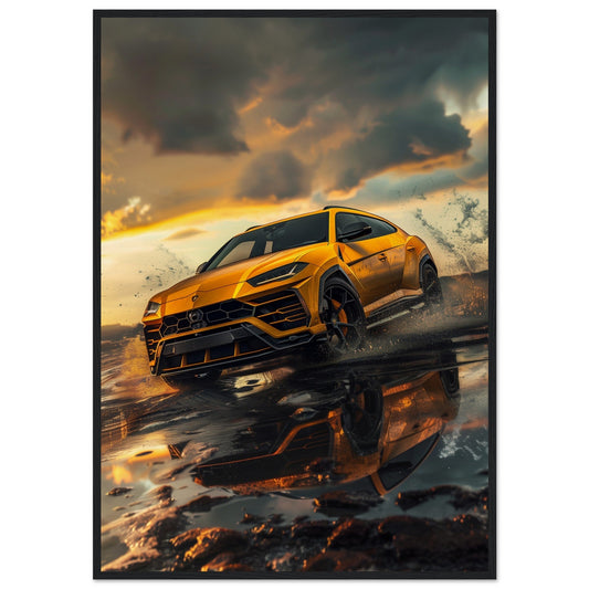 Poster Lamborghini Urus ( 70x100-cm-Bois-noir)