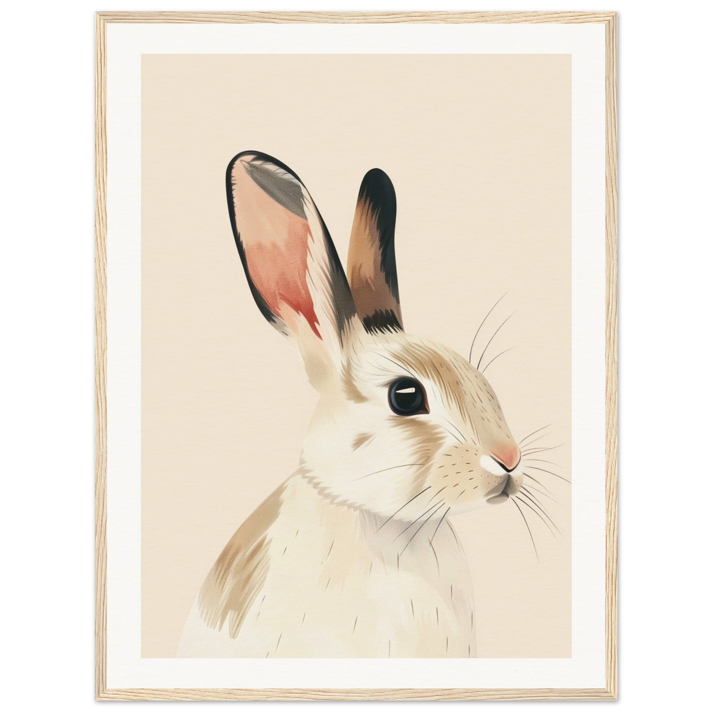 Poster Lapin Chambre Bébé ( 60x80-cm-Bois-clair)