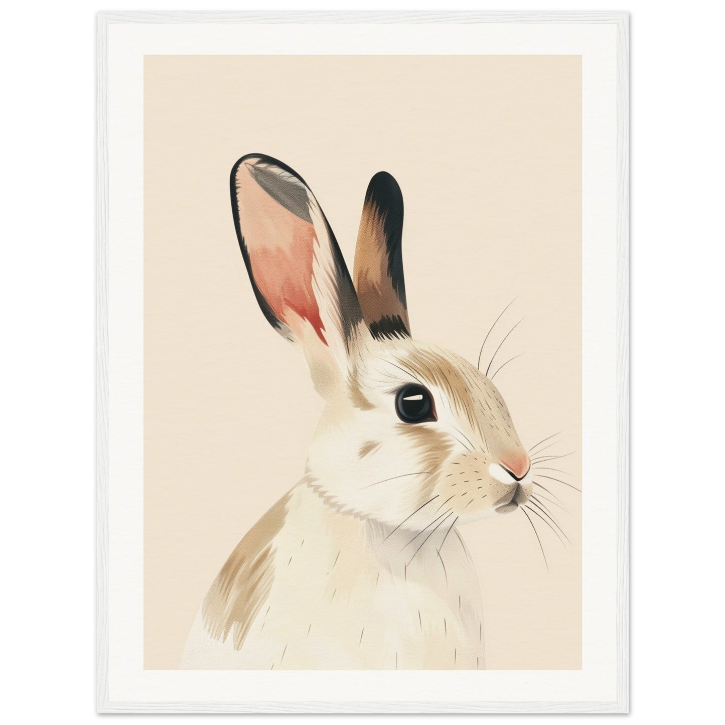 Poster Lapin Chambre Bébé ( 60x80-cm-Bois-blanc)