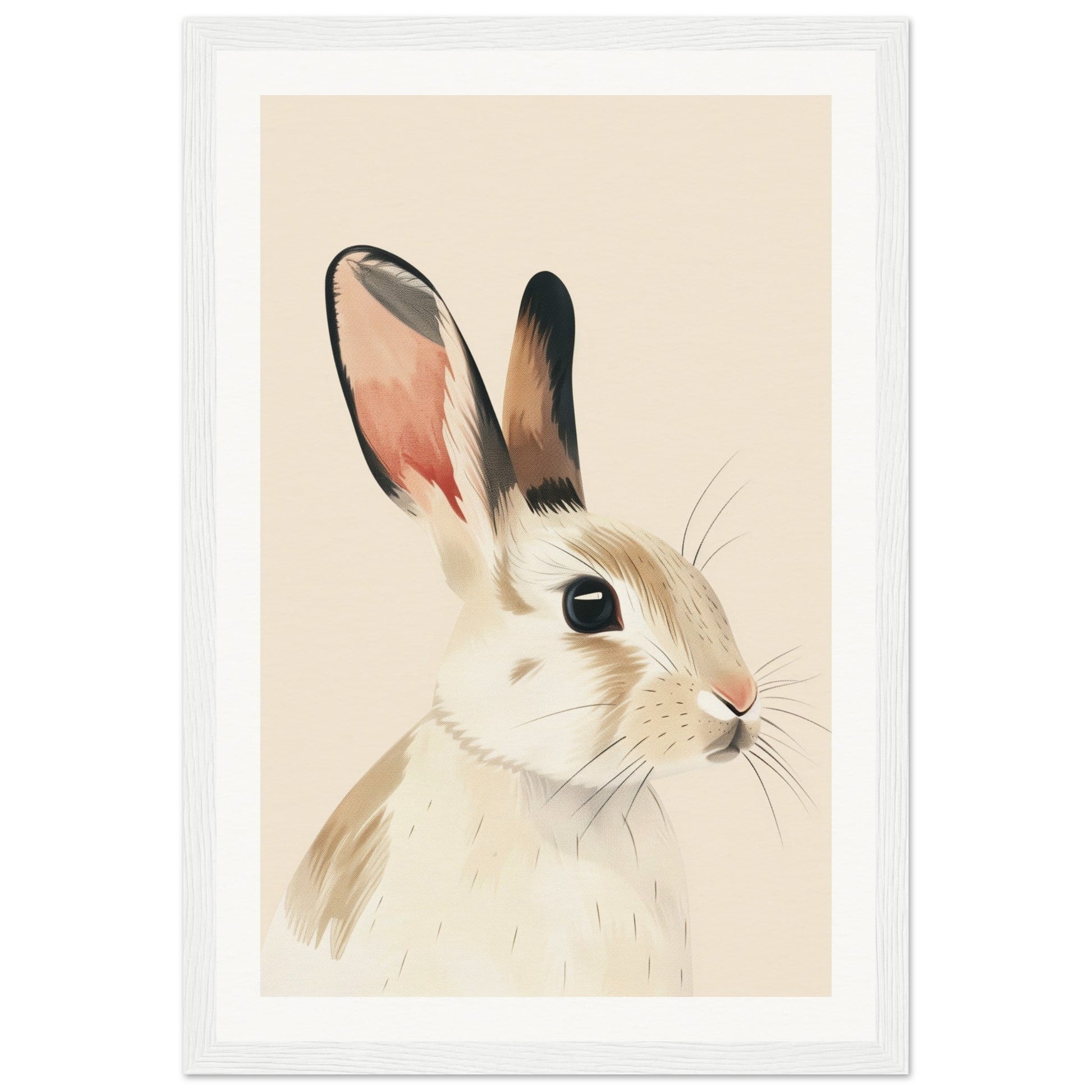 Poster Lapin Chambre Bébé ( 30x45-cm-Bois-blanc)