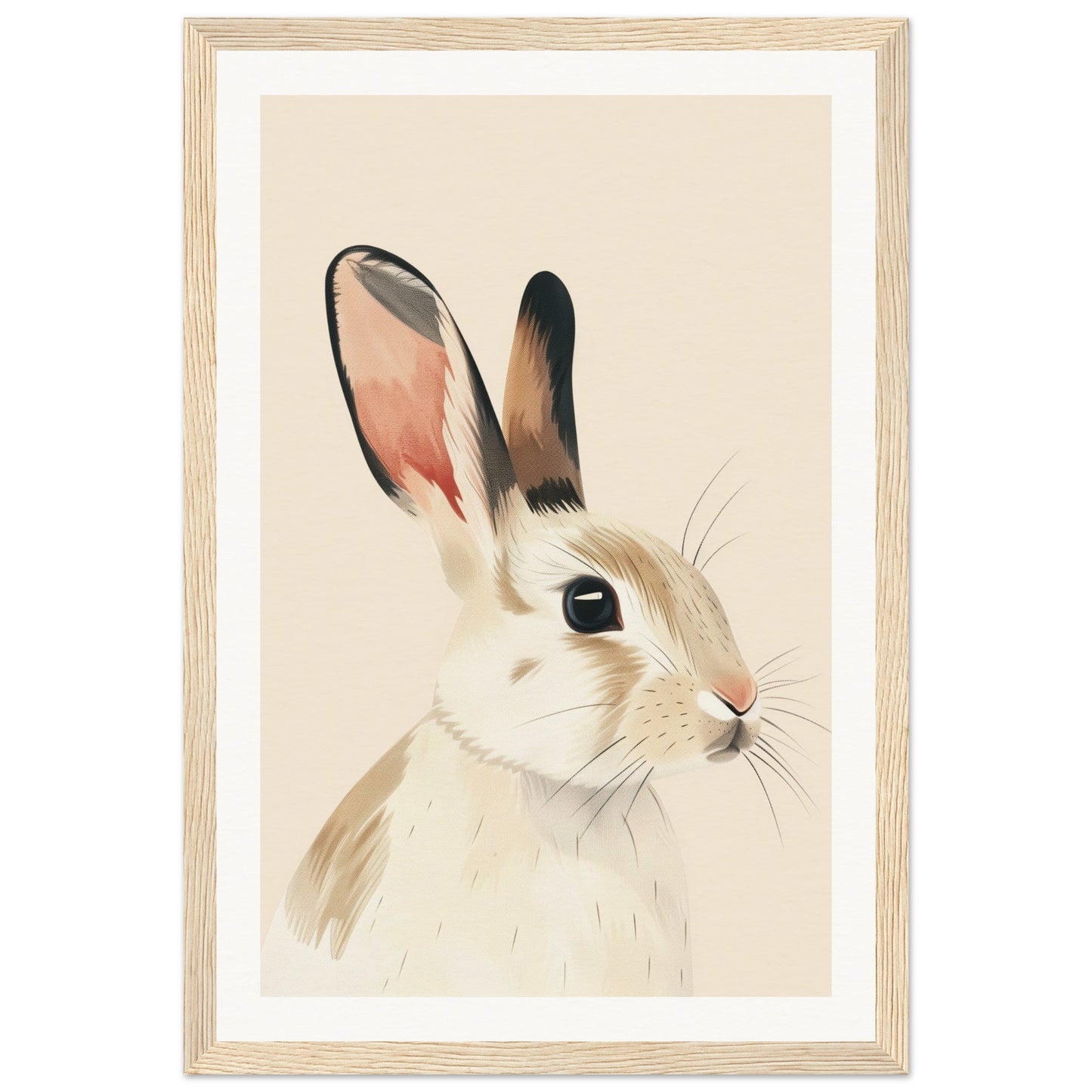 Poster Lapin Chambre Bébé ( 30x45-cm-Bois-clair)