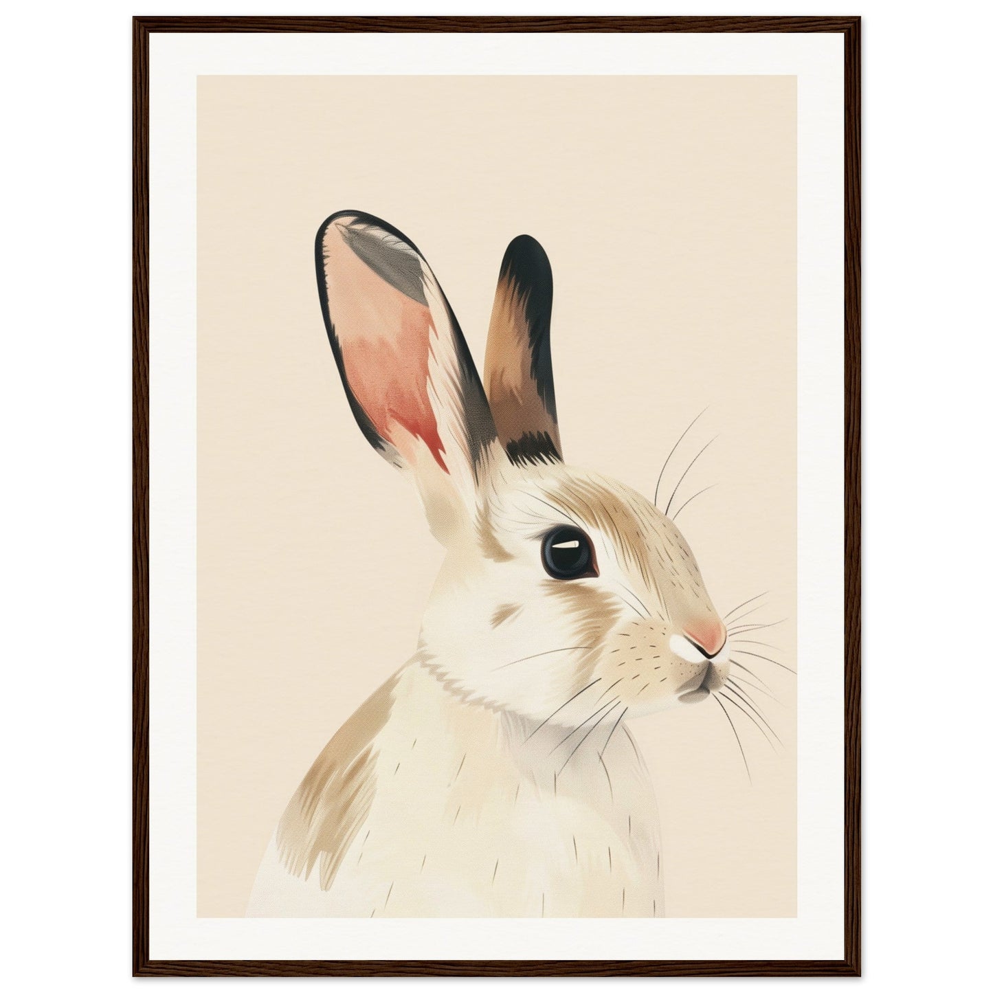 Poster Lapin Chambre Bébé ( 60x80-cm-Bois-foncé)