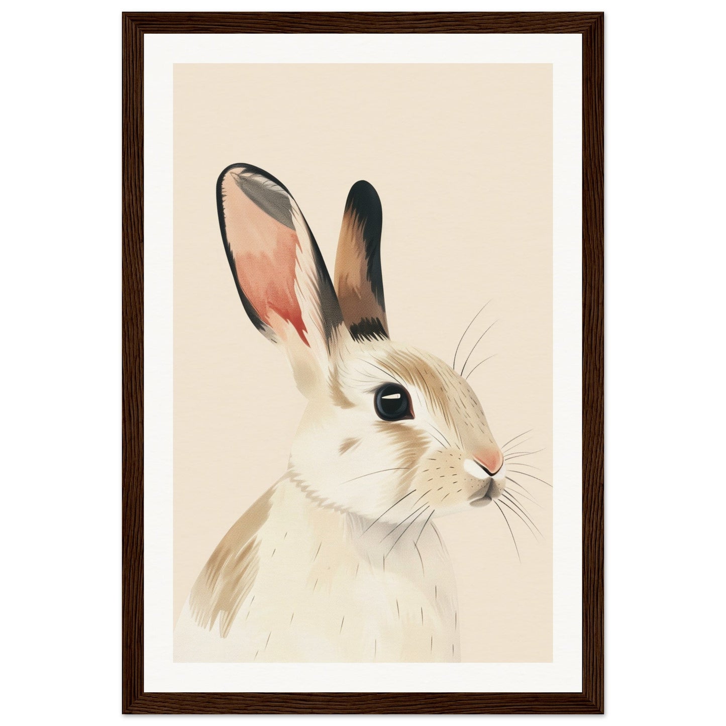 Poster Lapin Chambre Bébé ( 30x45-cm-Bois-foncé)