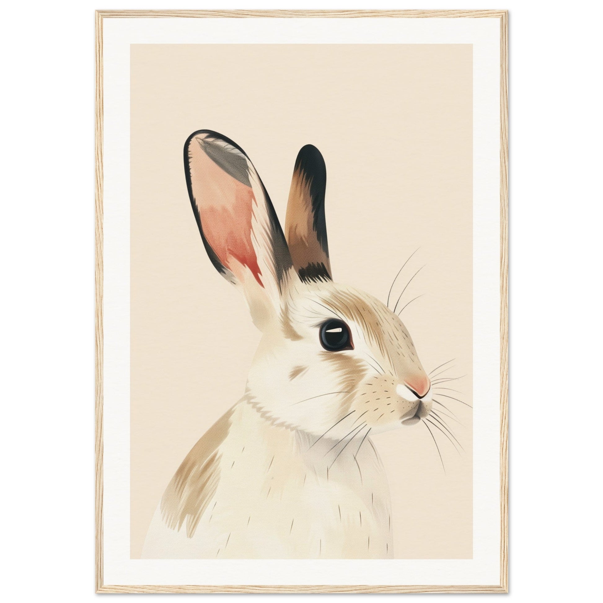 Poster Lapin Chambre Bébé ( 70x100-cm-Bois-clair)