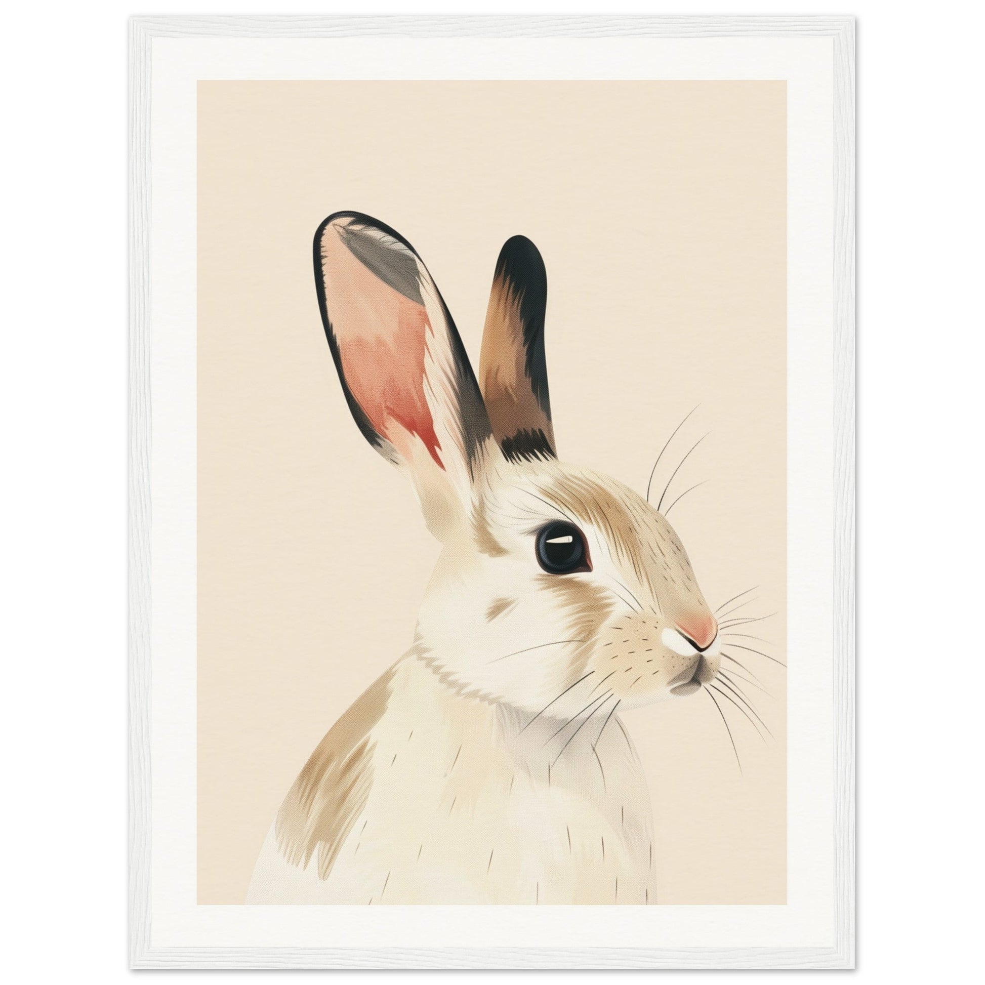 Poster Lapin Chambre Bébé ( 45x60-cm-Bois-blanc)